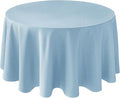 Biscaynebay Textured Fabric Round Tablecloths 108", Light Blue Water Resistant by Biscaynebay