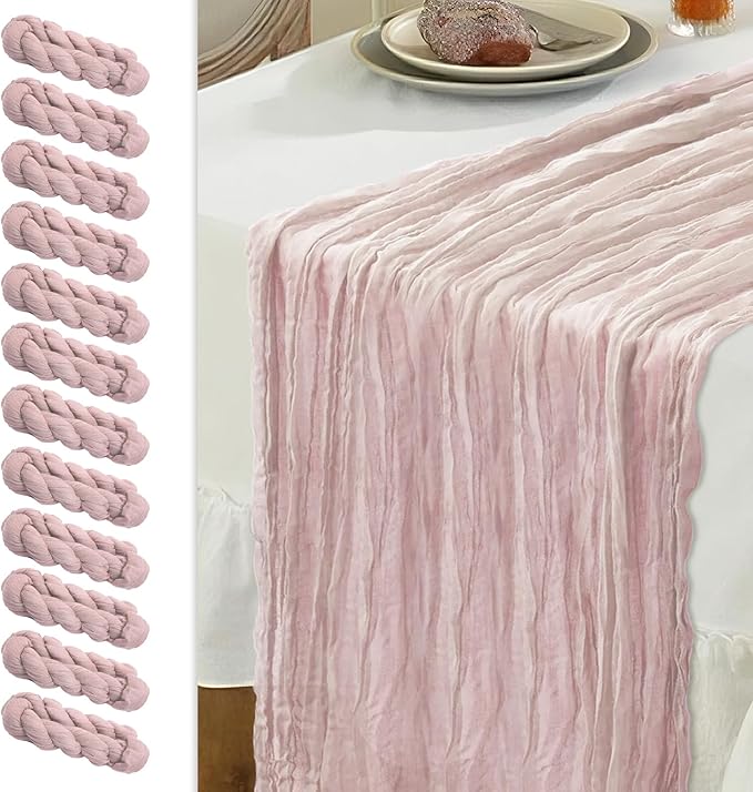 Le courant 12pcs 10Ft Cheesecloth Table Runner, Rustic Boho Gauze Cheese Cloth by Unknown