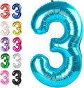 Large 40 Inch Blue 3 Number Balloon, 3 13 23 30 33 36 38 Blue Birthday Party by Upgesy