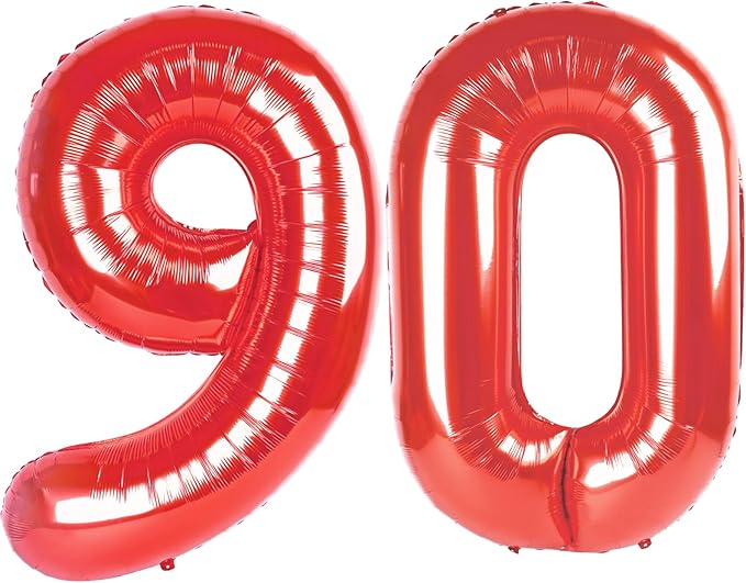 Red 90 Number Balloon by Upgesy