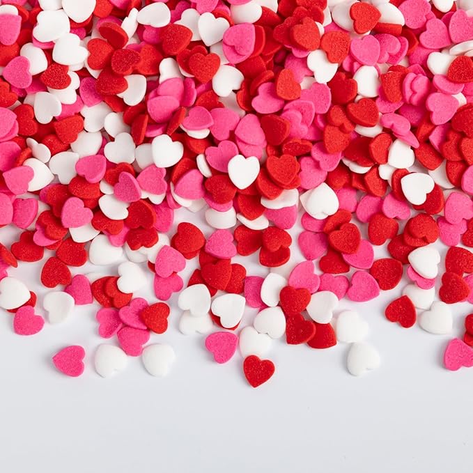 Edible Heart Sprinkles, Sugar Sprinkles by Sugarzy