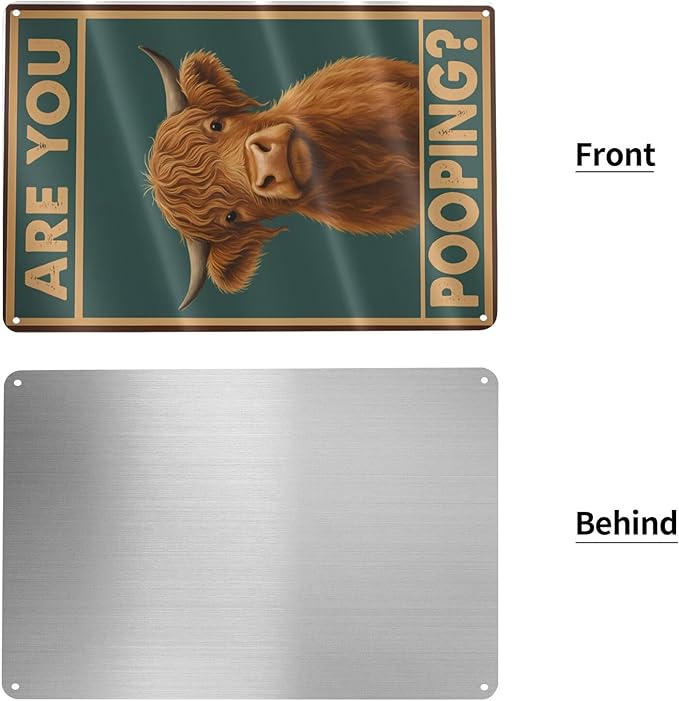 Funny Highland Cow Bathroom Sign - Image 3