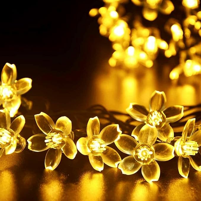 Fairy Flower String Lights Indoor Decorations, 33ft 100 LED Plug in Warm White by JACUXLSS