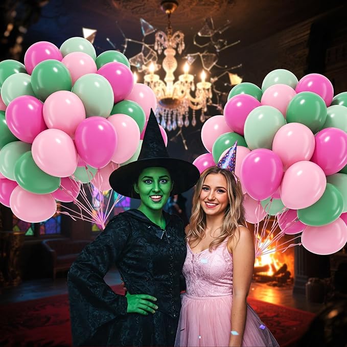 60pcs Pink and Green Balloons 12inch - Image 7