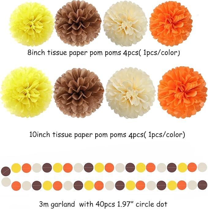 Brown-Orange Yellow Baby-Shower Party Decorations - Image 3