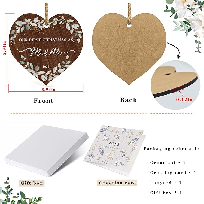 2025 First Christmas Married Ornament, First Year as Mr and Mrs Christmas - Image 2