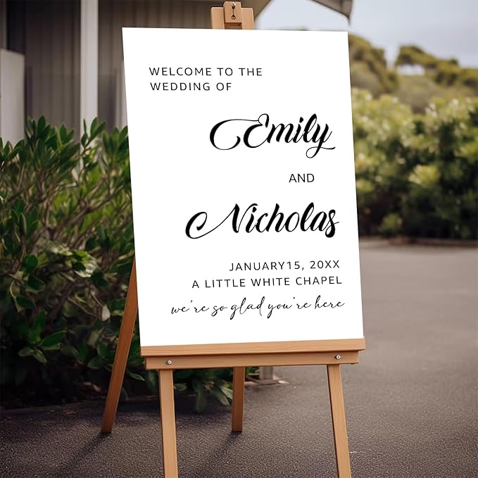 Personalized Wedding Welcome Sign Template, Modern Minimalist Reception Board - Image 2