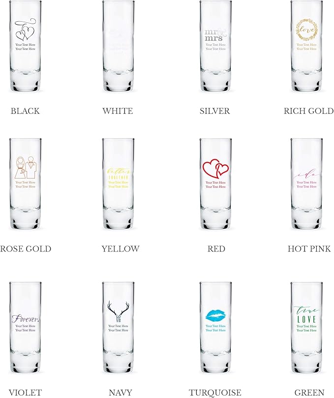 WEDDINGSTAR Personalized 2.5oz Tall Shot Glass Customizable Full Color Print - Image 5