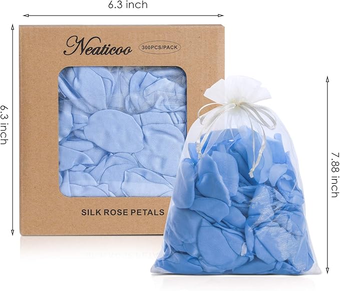 Artificial Silk Rose Petals 300pcs Blue Flower Petals - Image 5