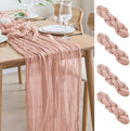 Asee'm 4pcs Cheesecloth Table Runner 120 Inches Dusty Pink Boho Gauze Cheese by Aseem