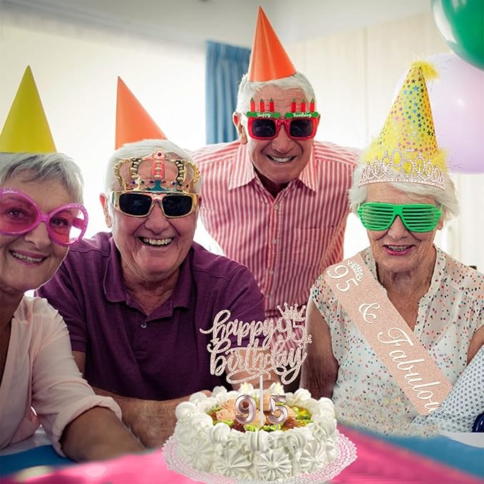 95th Birthday Decorations for Women Including Birthday Sash, Numeral Candles - Image 7