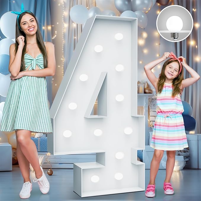 4FT Marquee Light Up Numbers by Teebloom