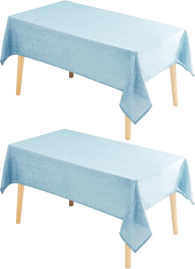Hiasan 2 Pack Faux Linen Rectangle Tablecloth by Hiasan
