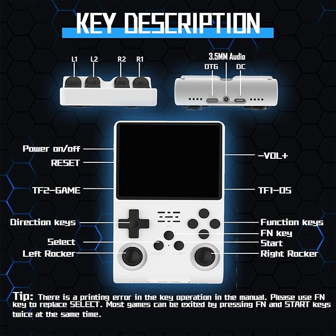 FVBADE R40S PRO Handheld Game Console 3.5 inch IPS Screen Mini Retro Console - Image 4