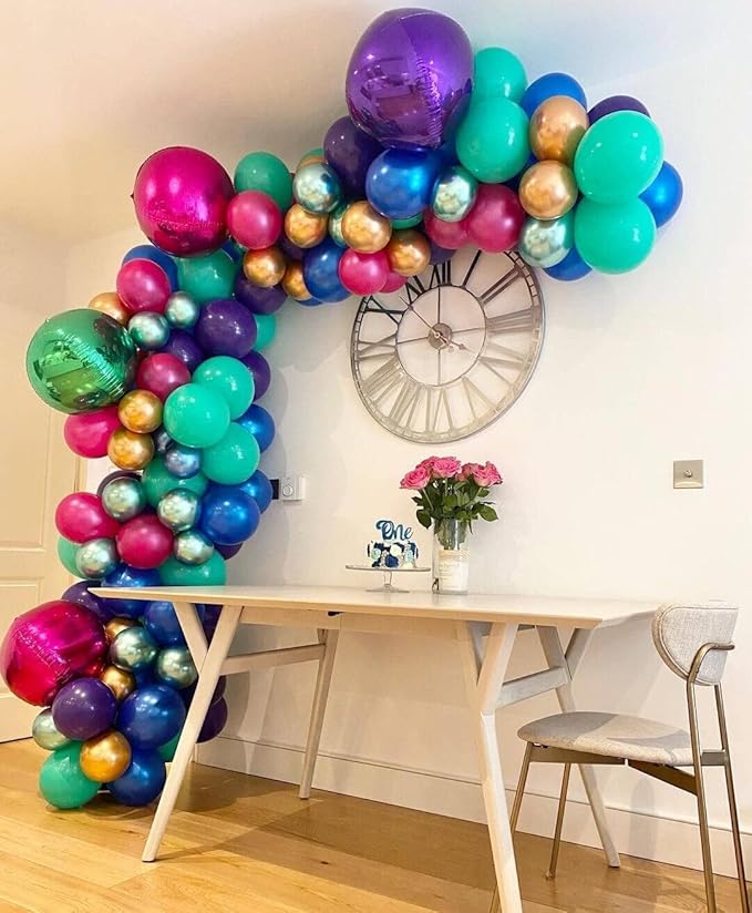 6 Pack 22 Inch 4D Purple Balloons Big Round Foil Balloons Purple Metallic - Image 3