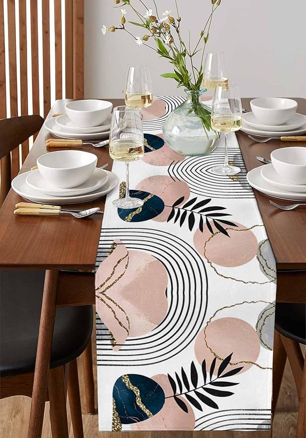 Modern Boho Cotton Linen Table Runner - Image 2