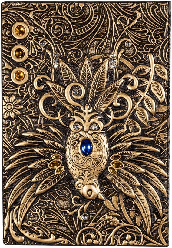 molshine A5 Embossed Journals Vintage Notebook, Retro Leather Bronze Diary - Image 2