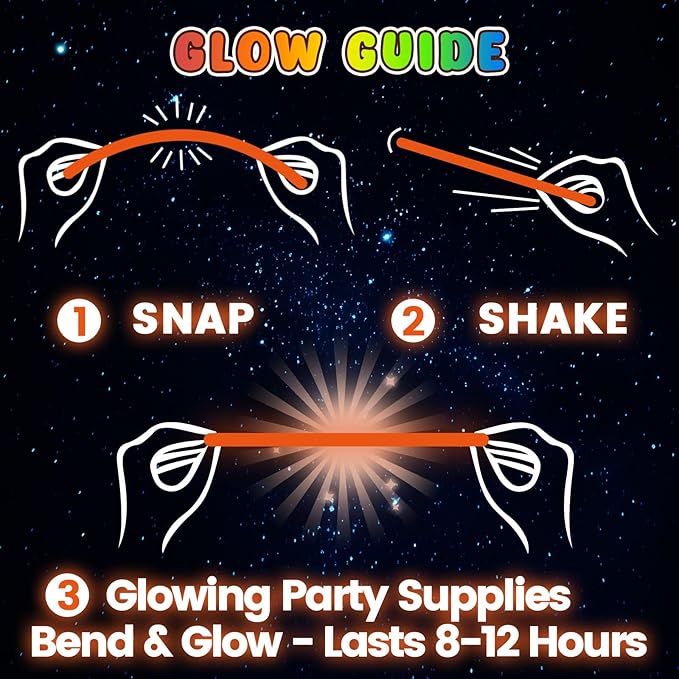 3 otters 100PCS Glow Sticks, 8 Inch Glow in the Dark Party Favors Halloween - Image 5