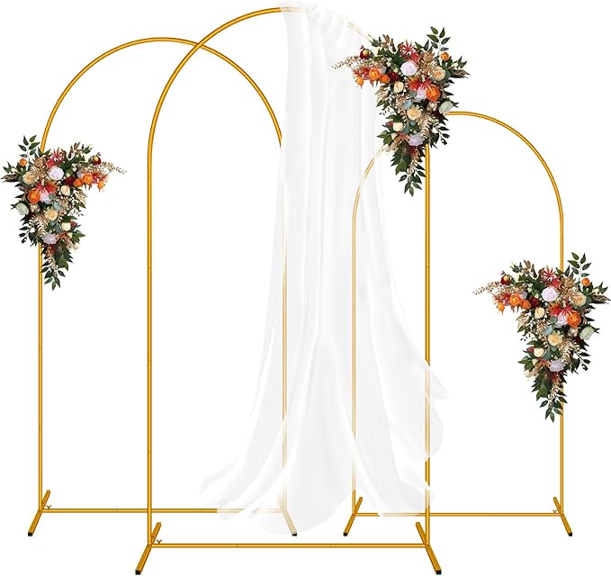 3 Pack Arch Backdrop Stand, Easy Assembly Backdrop Arch, Balloon Arch Stand by DAZHICN
