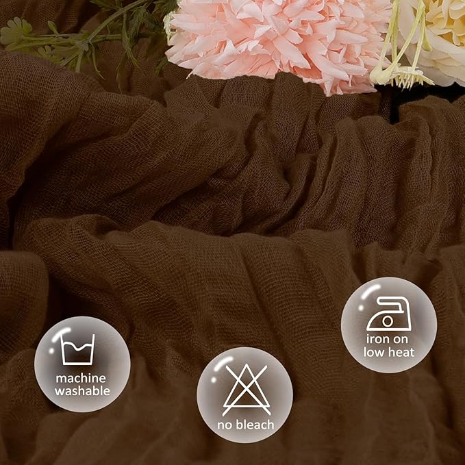 12 Pack Brown Cheesecloth Fall Table Runner 10ft Boho Gauze Fabric Cheese Cloth - Image 4