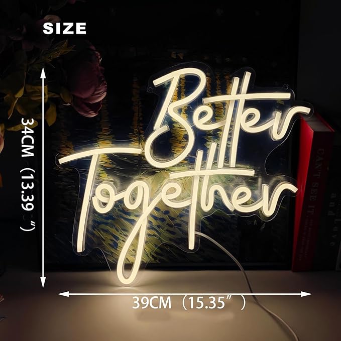 Ulalaza Better Together LED Neon Sign Night Light - Image 2