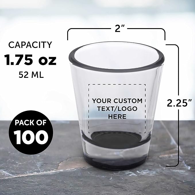 Custom Shot Glasses 1.75 oz. Set of 100, Personalized Bulk Pack - Image 5