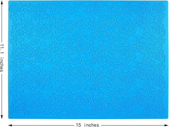 Embossing Lace Fondant Molds, Silicone Cake Fondant Mat, Rose Impression Lace - Image 3