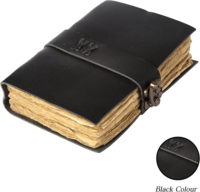 Vintage Leather Journal Handmade Buffalo Non-Refillable Deckle Edge Paper – - Image 2