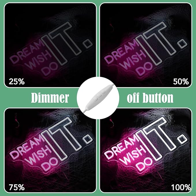 Dream It Wish It Do It Neon Sign Dimmable Letters Neon Light Signs - Image 4