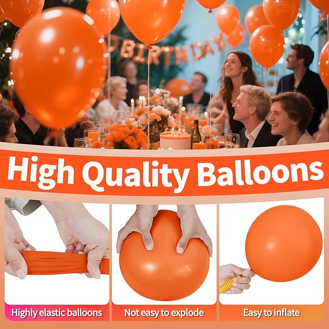 KAWKALSH Orange Balloon 12 Inch - Image 3