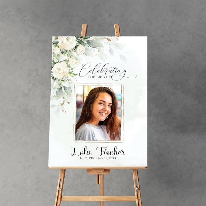 Funeral Welcome Sign with Photo, Celebration of Life Decoration, Funeral - Image 5