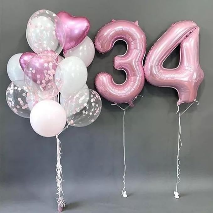 Light Pink 3 Number Balloon, 40 Inch Jumbo Pearl Light Pink Helium Foil Number - Image 6