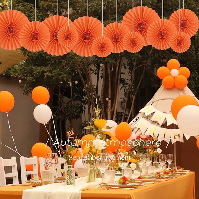 Orange Hallowmas Party Hanging Fans DIY Set - Image 6