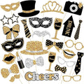 30 Pieces Black Golden Photo Booth Props by molchagar