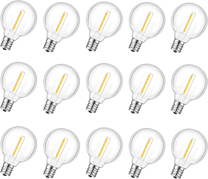 15 Pack G40 LED Replacement Light Bulbs by GvvooHome