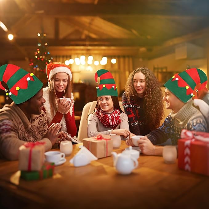 Felt Elf Christmas Hats, Unisex Elf Santa Hats - Image 6