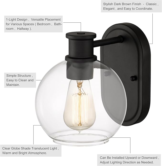 Dan Modern Farmhouse 1-Light Wall Sconces Light - Image 4