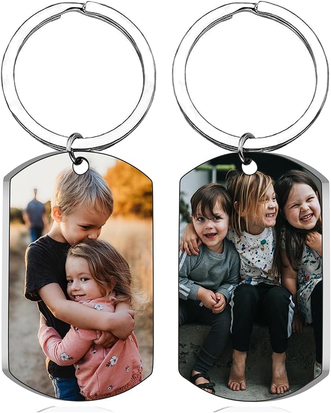 Personalized Double-sided Photo Text+Icons Keychain Drive Safe Boy Girlfriend by linglingdesign