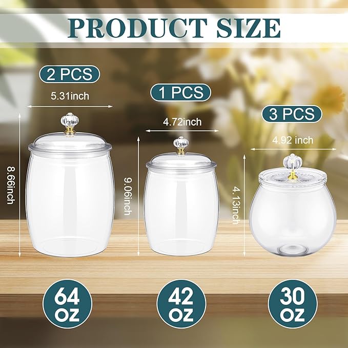 Nuogo 6 Pcs Plastic Candy and Cookie Jar - Image 2