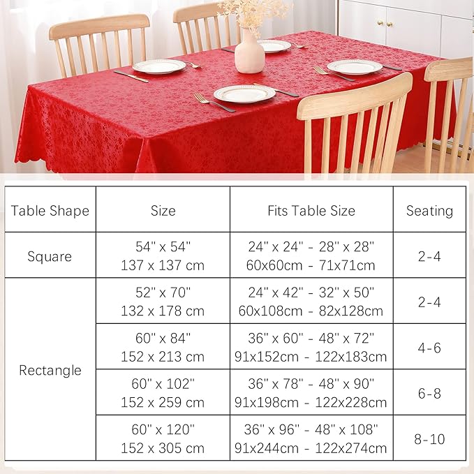 smiry Waterproof Vinyl Tablecloth, Rectangle Heavy Duty Table Cloth, Wipeable - Image 6