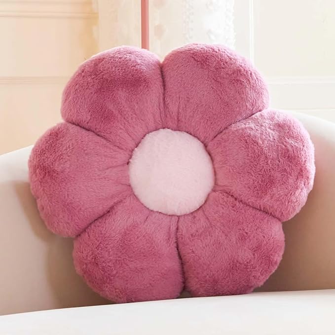 Dusty Purple Flower Shaped Throw Pillow by Kcvvcr