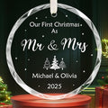 Personalized First Christmas Married Ornament, Custom Engaged Christmas by HooAMI