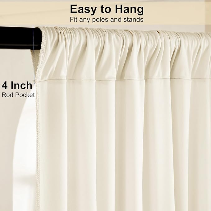 20ft x 15ft Ivory Wrinkle Free Backdrop Curtains - Image 5