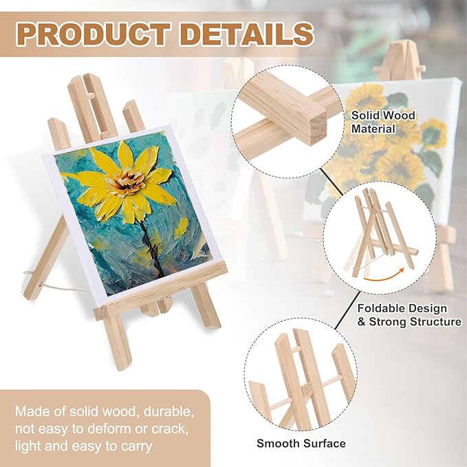 MECCANIXITY Mini Wood Display Easels, 15.7"x7.9"A-Frame Painting Tabletop - Image 3