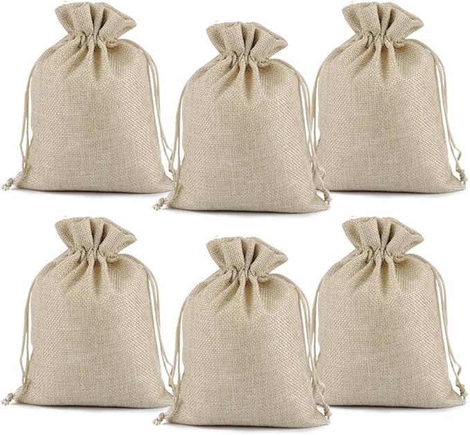 Lucky Monet 25/50/100PCS Burlap Gift Bags Wedding Hessian Jute Bags Linen - Image 8