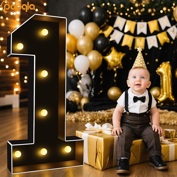Pooqla 3 FT Light Up Marquee Numbers, Giant Letter Big Mosaic Numbers - Image 7
