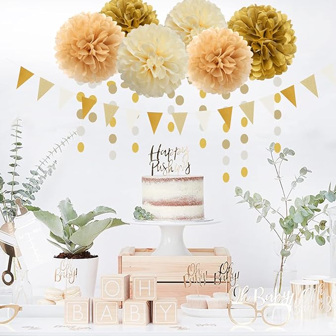 White Gold Champagne Party Decorations - Image 6