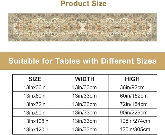 Vintage Boho Floral Table Runner, Rustic Old Farmhouse Yellow Retro Flower - Image 4