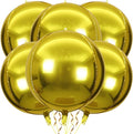 6 Pack Gold Balloons 22 Inch 4D Big Round Foil Balloons Gold Metallic Balloons by LHOAVWE