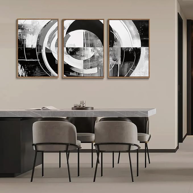 myusuar 3 Piece Large Modern Abstract Canvas Framed Wall Art - Image 5